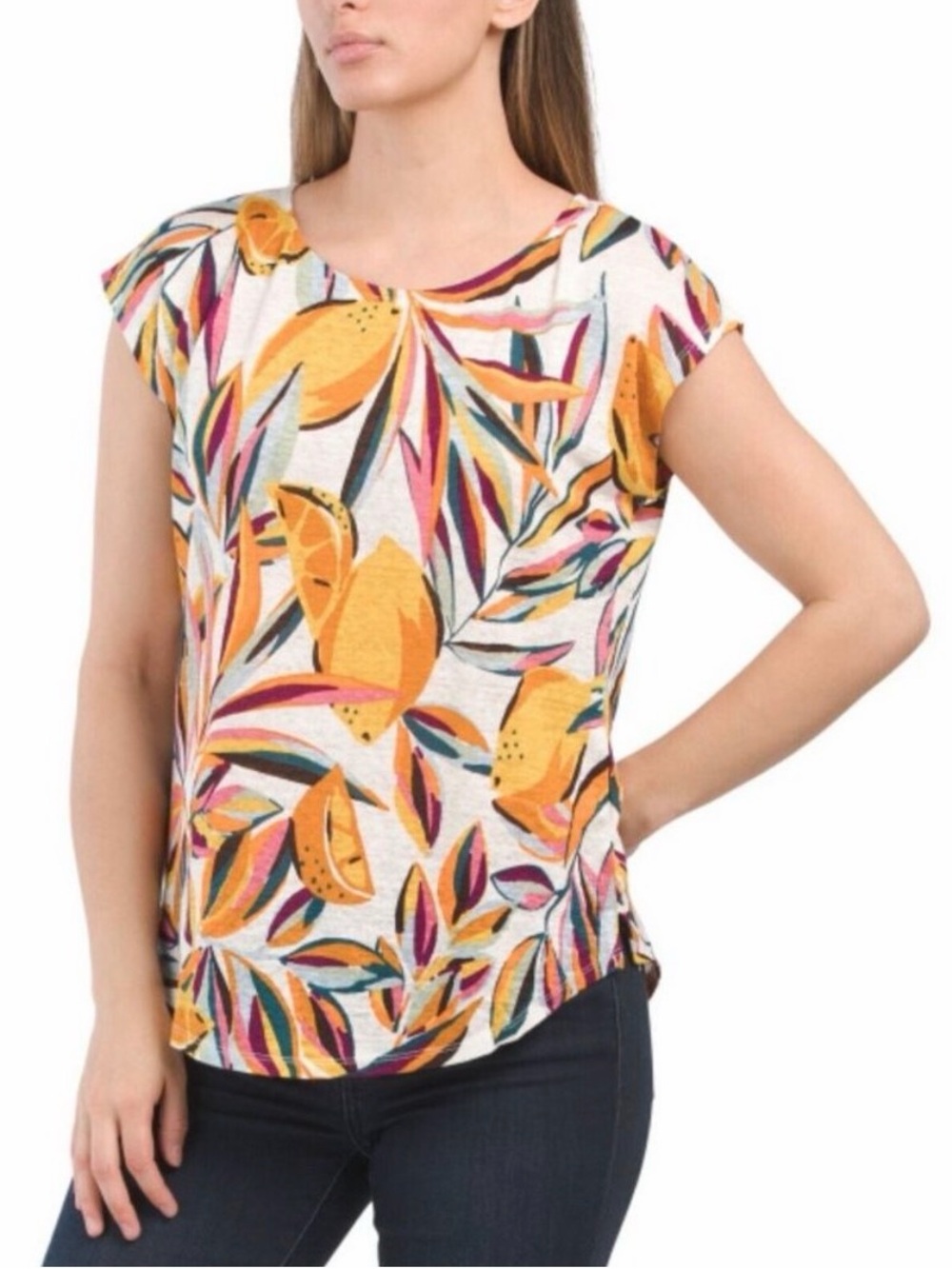 C&C California linen top, size large, tropical
print.